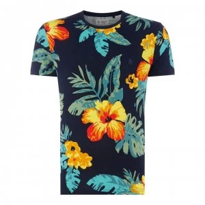 Image of Original Penguin Floral T-Shirt - Dark Sapphire