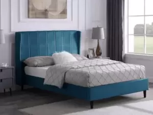 Image of Seconique Amelia 5ft King Size Blue Fabric Bed Frame