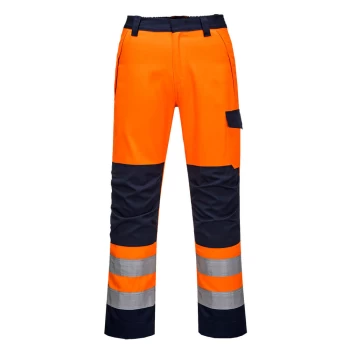Image of Portwest MV36 Modaflame Hvo trousers Orange / Navy Medium 31"