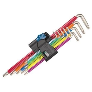 Image of Wera 3967/9 Stainless Steel TORX XL Holding Function L-Key Set of 9 (TX8-TX40)