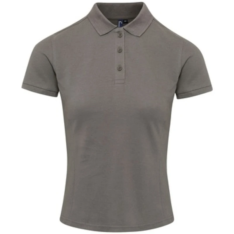 Image of Premier Womens Coolchecker Plus Piqu Polo With CoolPlus in Dark Grey Size: XS Dark Grey Female XS