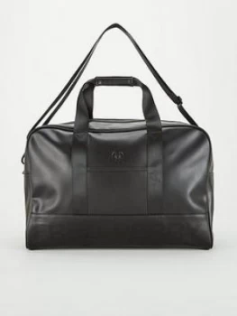 Image of Fred Perry Embossed PU Holdall Bag - Black, Men