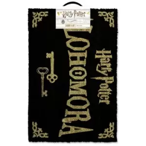 Image of Harry Potter Alohomora Door Mat (One Size) (Black/Tan) - Black/Tan