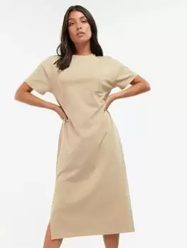 Image of Barbour International Reign Dress - Beige, Beige, Size 8, Women