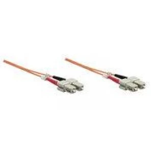 Image of Intellinet Fibre Optic Patch Cable Duplex Multimode SC/SC 62.5/125 m OM1 3m LSZH Orange Fiber Lifetime Warranty