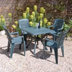 Image of Trabella 4 Seater Seat Dining Set Green