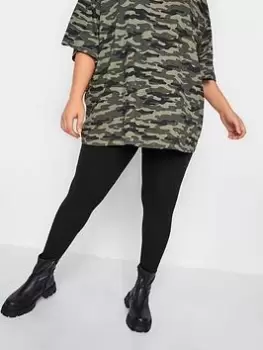 Image of Yours Stirrup Ribbed Legging, Black, Size 20, Women