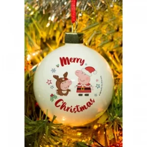 Image of Personalised Peppa Pig and George Pig Christmas Bauble