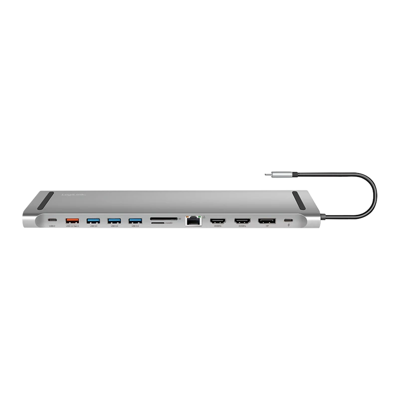 Image of LogiLink USB 3.2 Gen2 Docking Station. USB-C. 12-Port. PD. silver