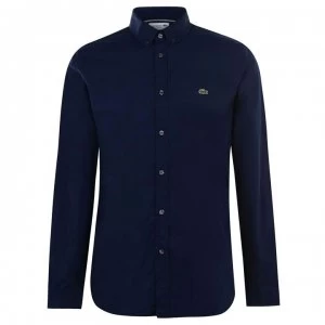 Image of Lacoste Lacoste Long Sleeve Poplin Stretch Shirt - Navy HDE