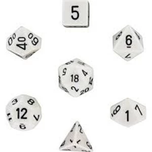 Image of Chessex Opaque Poly 7 Dice Set: White/Black