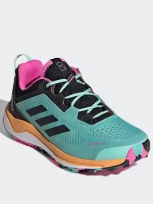 Image of adidas Terrex Agravic Flow Primegreen Trail Running Shoes, Black/White/Orange, Size 10