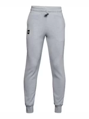 Image of Under Armour Boys Rival Fleece Joggers, Grey, Size Xs=5-6 Years