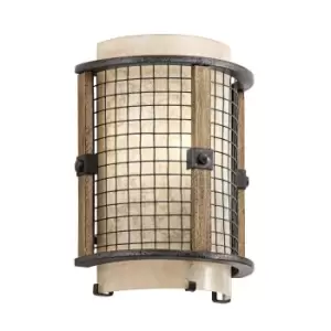 Image of Wall Light Mesh Surrounds Mica Glass Shade Rustic Style Anvil Iron LED E14 60W