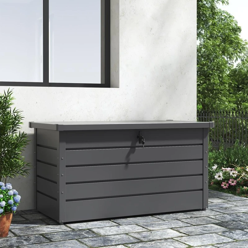 Image of Breeins 350L Metal Outdoor Storage Box Grey Grey M