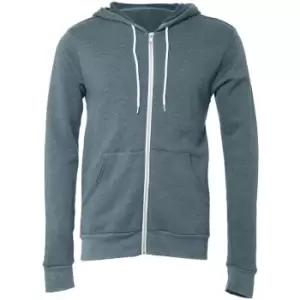 Image of Bella + Canvas Adults Unisex Full Zip Hoodie (S) (Slate Heather)