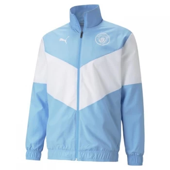 Image of Puma Manchester City Pre Match Jacket 2021 2022 Mens - Blue/White