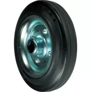 Image of Atlas Workholders Rubber Tyre Pressed Steel Centre 200mm-20mm Bearing Wheel