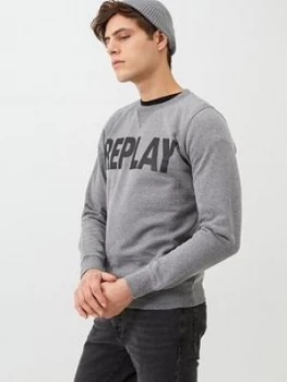 Image of Replay Logo Sweatshirt - Grey