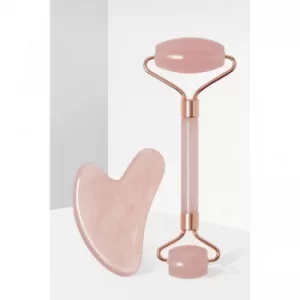 Image of Brushworks Rose Quartz Roller Spa Set