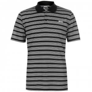 Image of Slazenger Stripe Polo Shirt Mens - Black/White