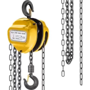 Image of Chain Hoist 2200lbs/2ton Chain Block Hoist Manual Chain Hoist 3m/10ft Block Chain Hand Chain Lifting Hoist w/Two Hooks Chain Pulley Tackle Hoist