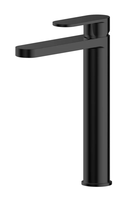 Image of Balterley Current Round High Rise Mono Basin Mixer Tap - Matt Black Black