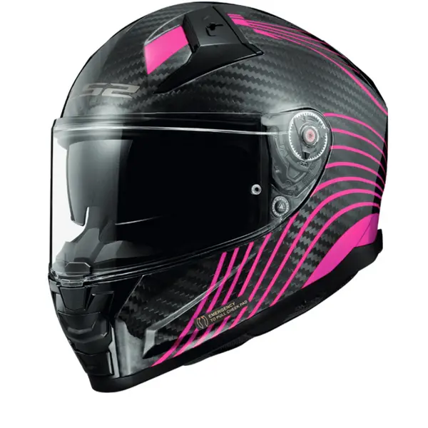 Image of LS2 FF811 Vector II Carbon Flux Glossy Violet Full Face Helmet Size L