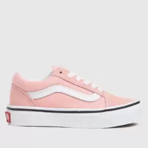 Image of Vans Pale Pink Old Skool Girls Junior Trainers