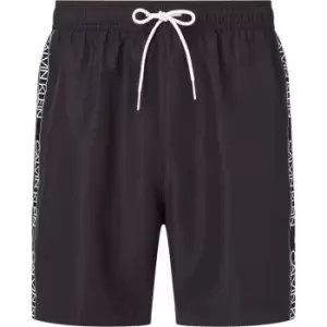 Image of Calvin Klein Medium Drawstring Swim Shorts - Black