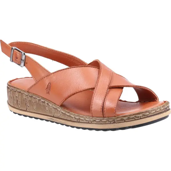 Image of Hush Puppies Womens Elena Slingback Wedge Sandals - UK 8 Brown female PS3043TAN8
