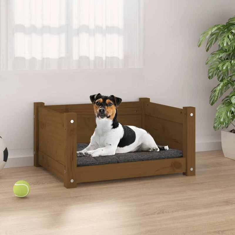Image of VIDAXL Dog Bed Honey Brown 55.5x45.5x28cm Solid Pine Wood Vidaxl 8720287140306
