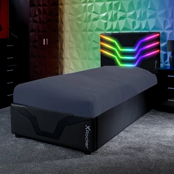 Image of X Rocker Cosmos RGB Single Gaming Bed In Box with Neo Motion LED Black