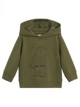 Image of Mango Baby Boys Bear Hooded Sweat - Khaki