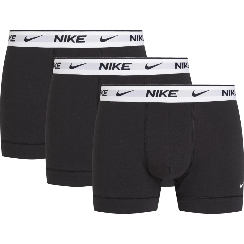 Image of Nike 3 Pack Everyday Cotton Trunks Mens Blck/Wht 859 male Large