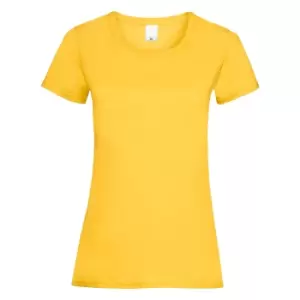 Image of Womens/Ladies Value Fitted Short Sleeve Casual T-Shirt (X Large) (Gold)