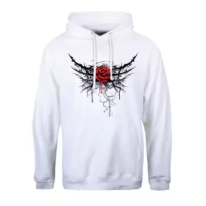 Image of Grindstore Mens Pierced Rose Hoodie (S) (White/Red/Black)
