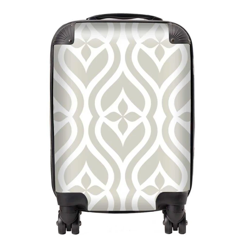 Image of Warren Reed - Designer Abstract Ornament Pattern Suitcase in Grey Size: Medium Grey Unisex Medium