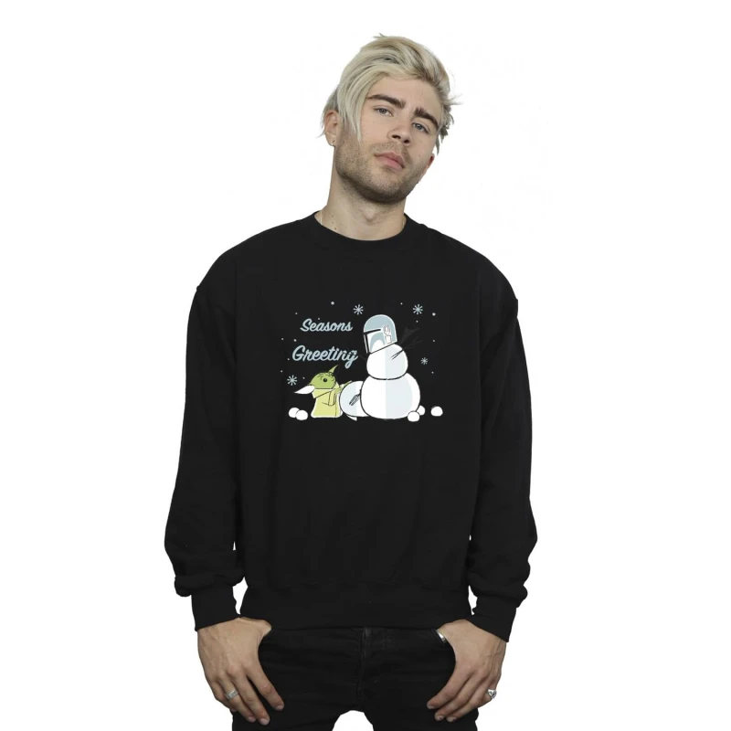 Image of Star Wars Star Wars Men Seasons Greetings Sweatshirt in Black Size: Small Black S Male 5063376851398