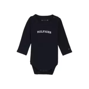 Image of Tommy Hilfiger Baby Curved Monotype Body L/S - Blue