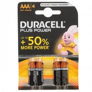 Image of Duracell Plus Power AAA Batteries 4 Pack