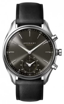 Image of Kronaby 43mm SEKEL Bluetooth Black Dial/Leather Strap A1000- Watch