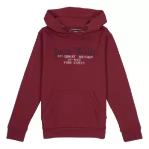 Image of Jack Wills Kids Batsford Script Logo Hoodie - Red