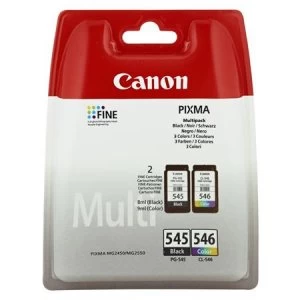 Image of Canon PG545 Black and CL546 Tri Colour Ink Cartridge