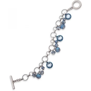 Image of Ladies Anne Klein Silver Plated & Blue Plated Only A Dream Bracelet