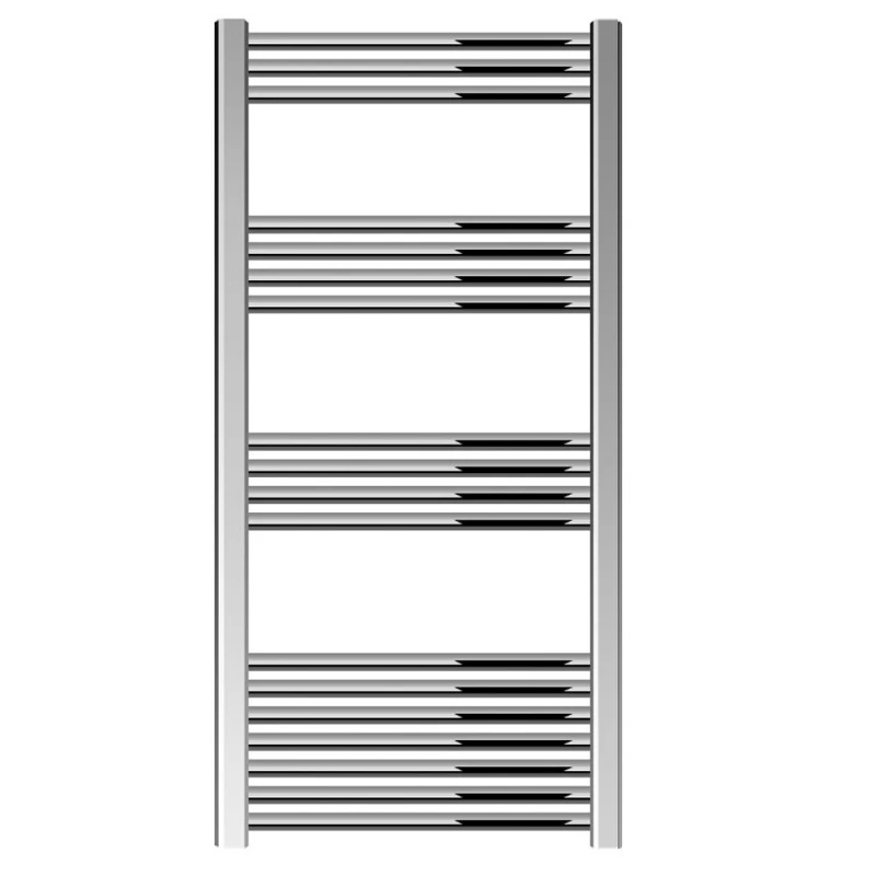 Image of Balterley Straight Heated Towel Rail Radiator, 440W, 600 x 1200mm, Chrome in Silver Silver Unisex