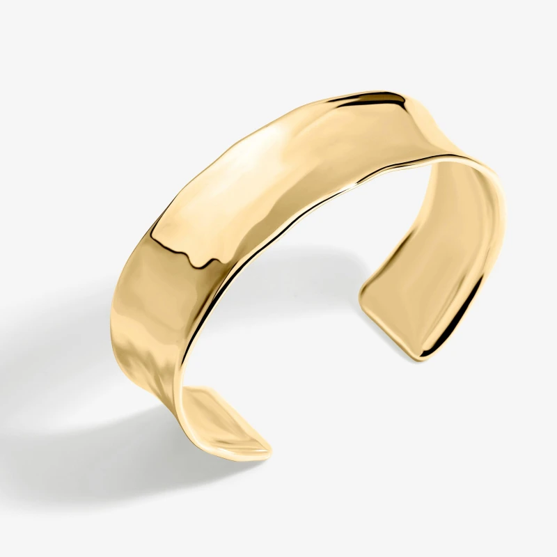 Image of Inicio Gold Plated Polished Cuff - Gift Pouch Silver