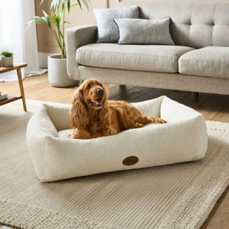 Image of Silentnight Ultimate Deep Sleep Boucle Box Pet Bed - Small - Natural - Medium One Colour WF9ZY Unisex