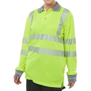 Image of BSeen Medium High Visibility Executive Long Sleeve Polo Shirt Yellow