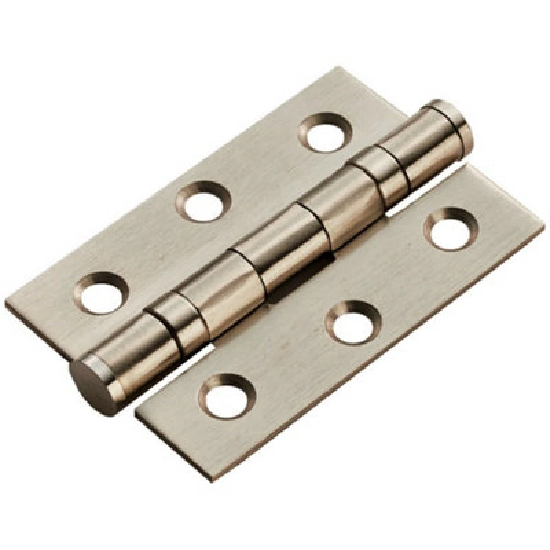 Image of Loops PAIR 76 x 51 x 2mm Ball Bearing Hinge Satin Nickel Plated Interior Door Metallics